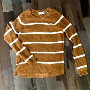 Pink Rose‎ Knit Brown White Sweater L EUC